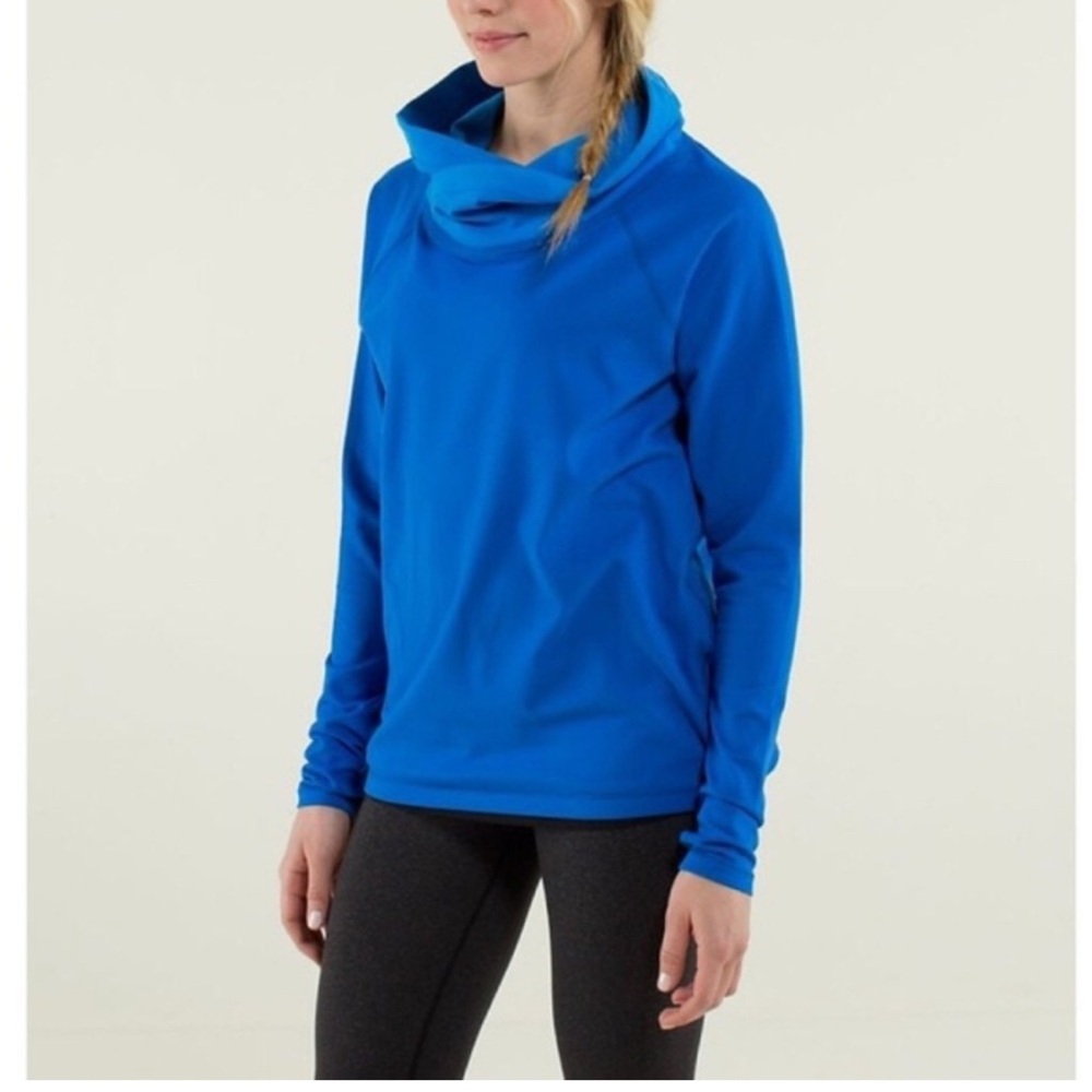 lululemon athletica Blue Funnel Neck Pullover Hoodie